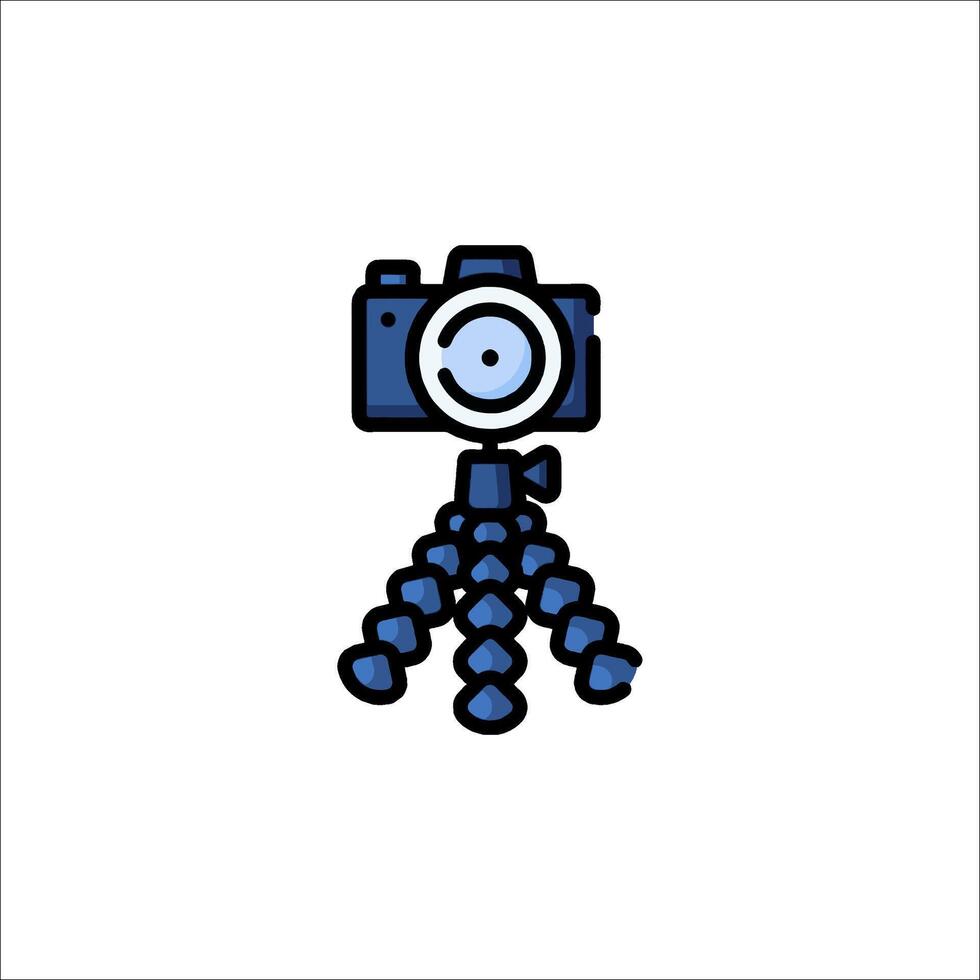 A camera on a tripod icon on a white background vector