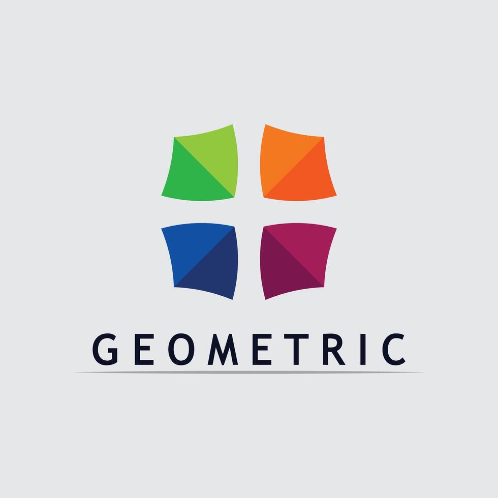 Geometric logo stock icon illustration uni vector