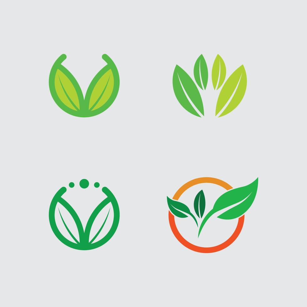 leaf logo design for nature symbol leaf logo ecology nature element icon. vector