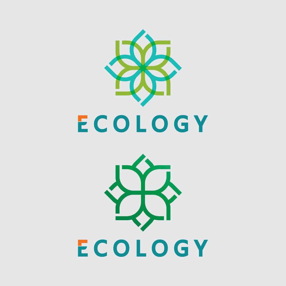 leaf logo design for nature symbol template editable Green leaf logo vector