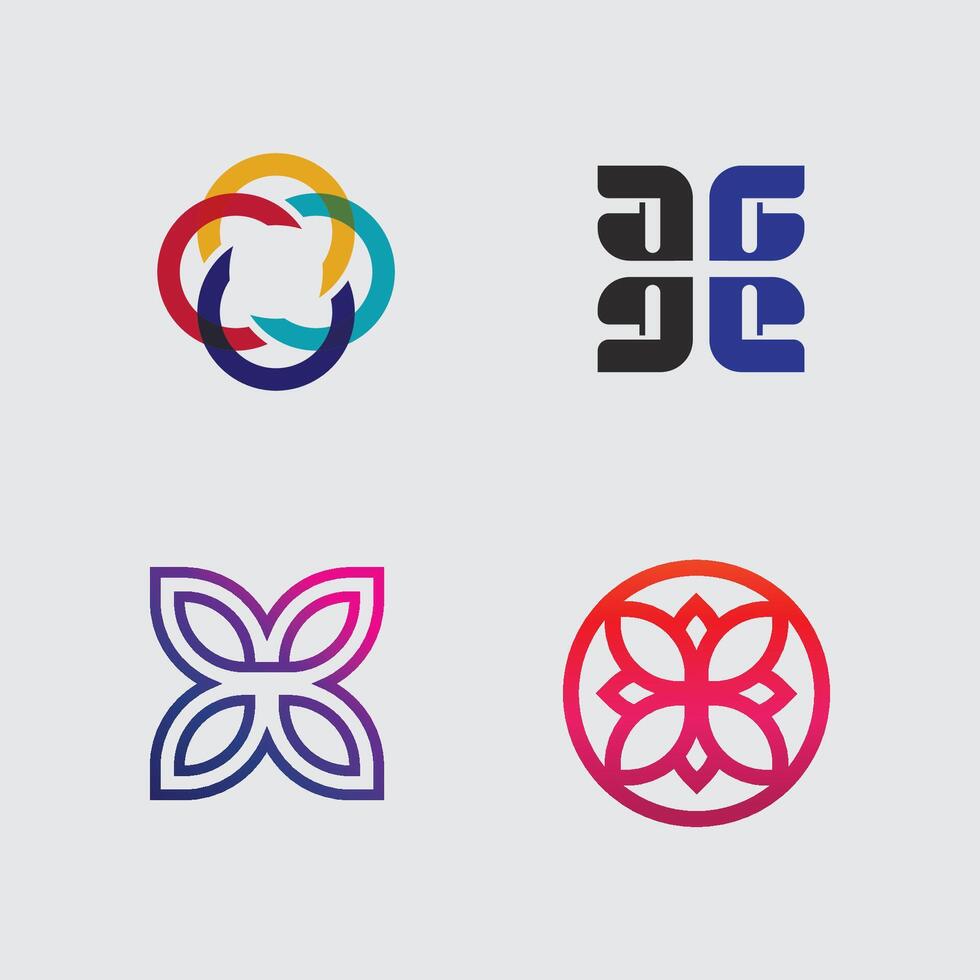 Geometric logo stock icon illustration set vector