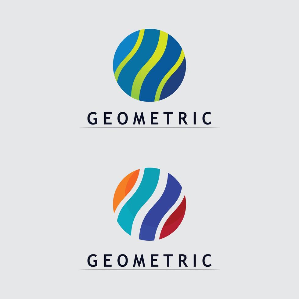 Geometric logo stock icon illustration and business logo globe vector