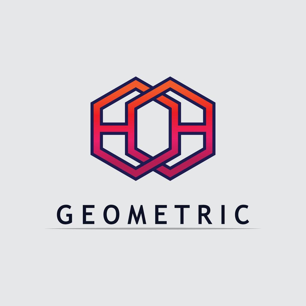 Geometric logo stock icon illustration and business logo e vector