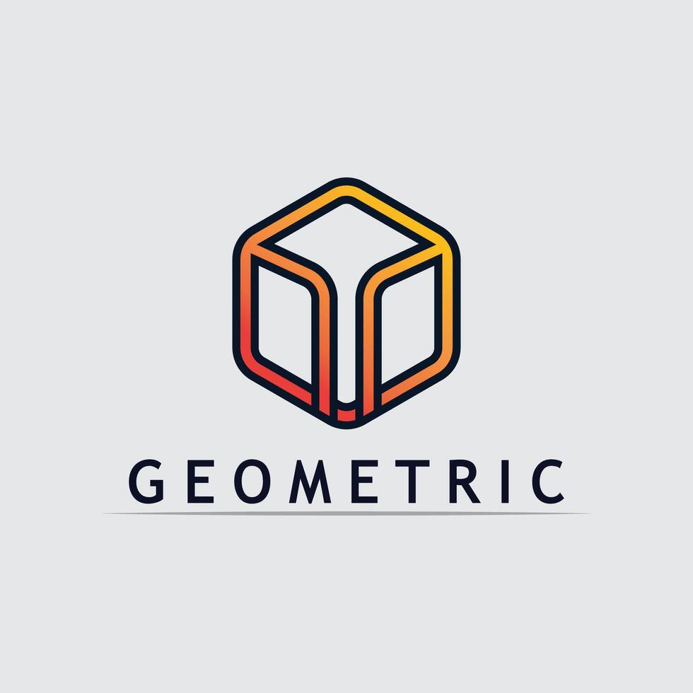 Geometric logo stock icon illustration and business logo hexagonal vector