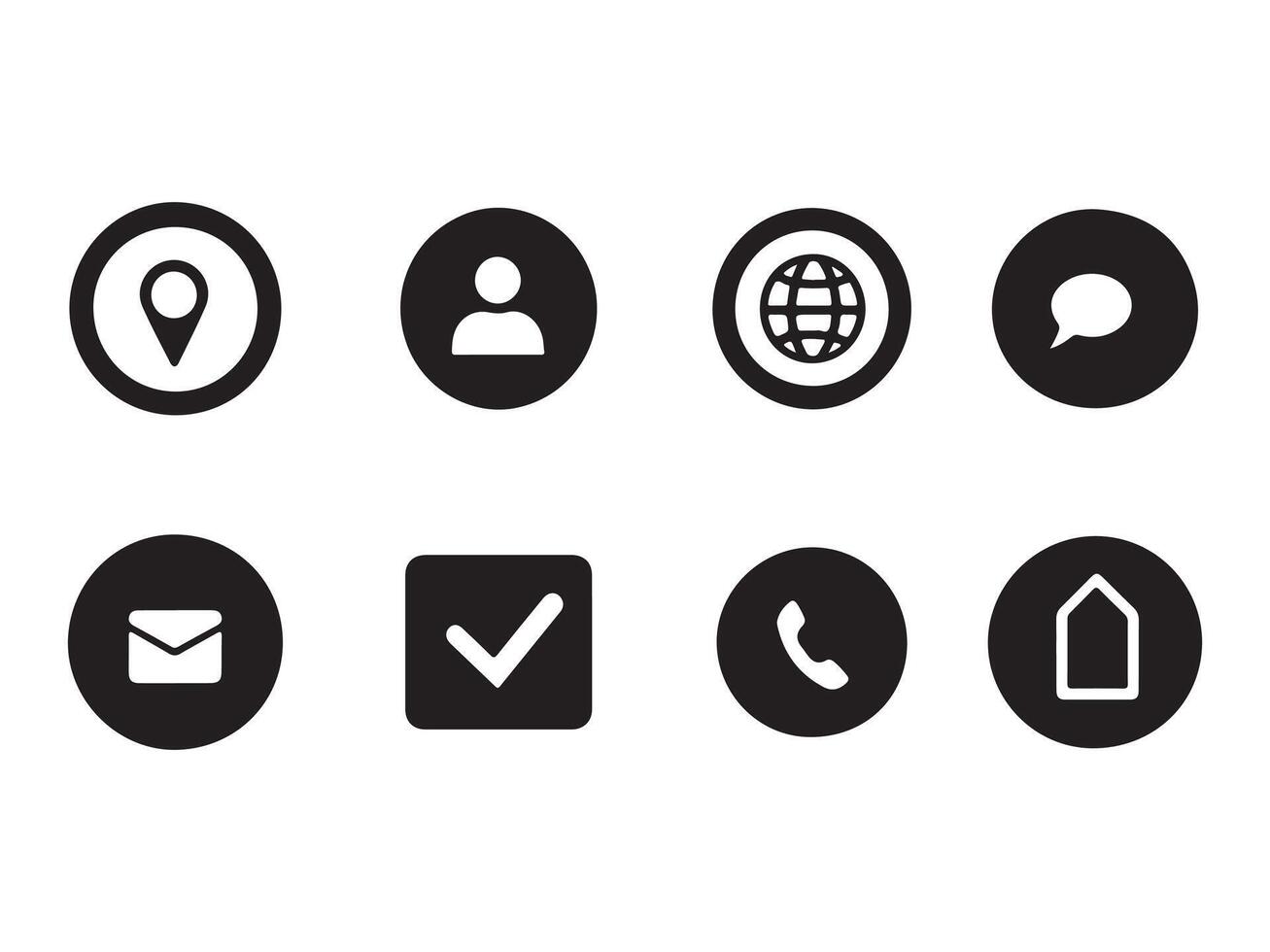 Contact us icon set. Business card, Containing user, Phone, Website, Location, Address, telephone, mail, fax, symbol sign for apps and website, Communication contact. vector