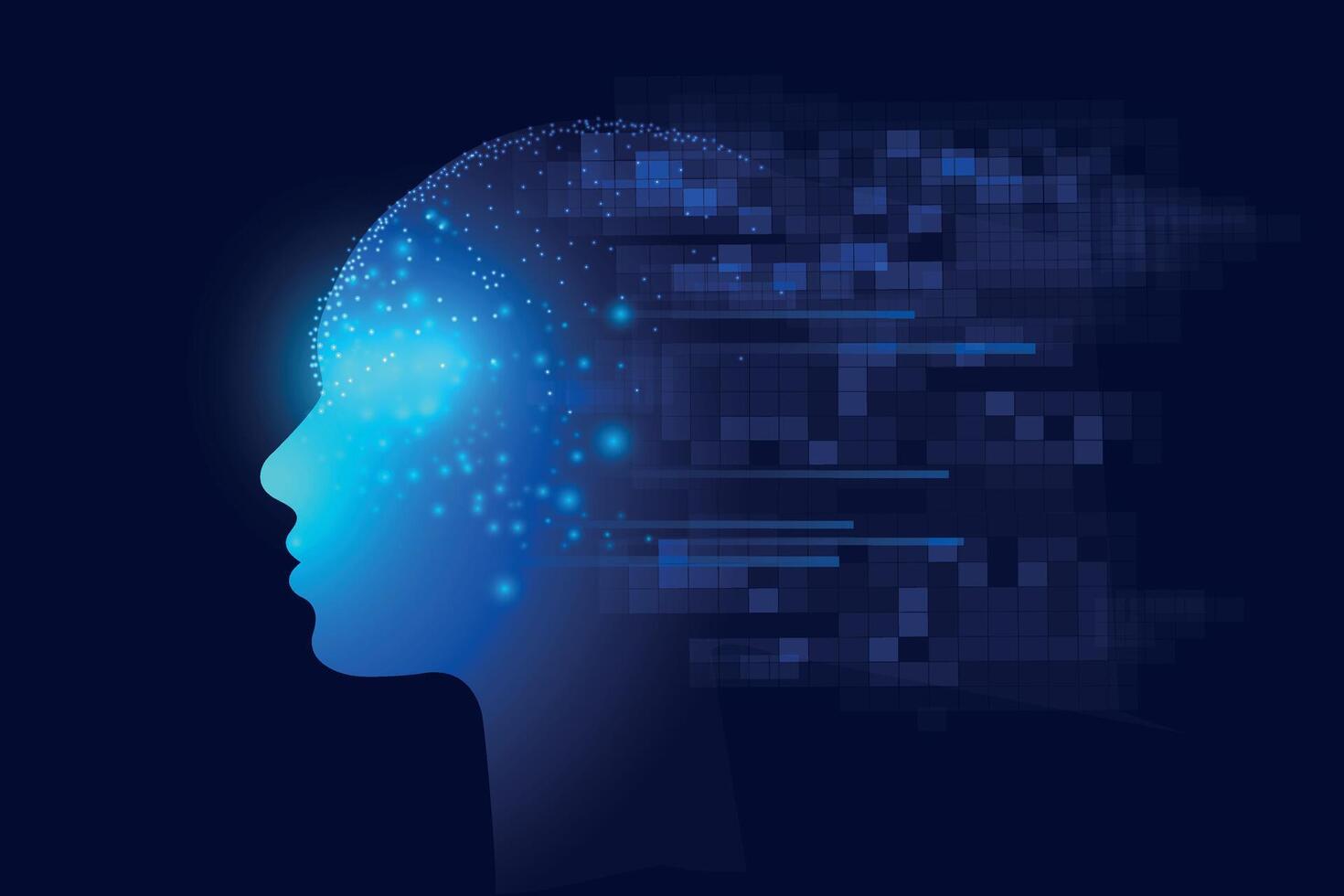 Artificial Intelligence concept. Creative brain concept background. Technology web background. Big data and artificial intelligence vector