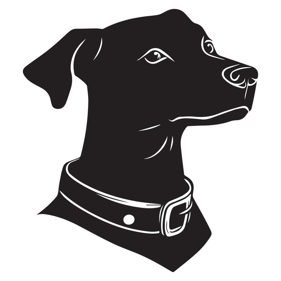 black dog head vector