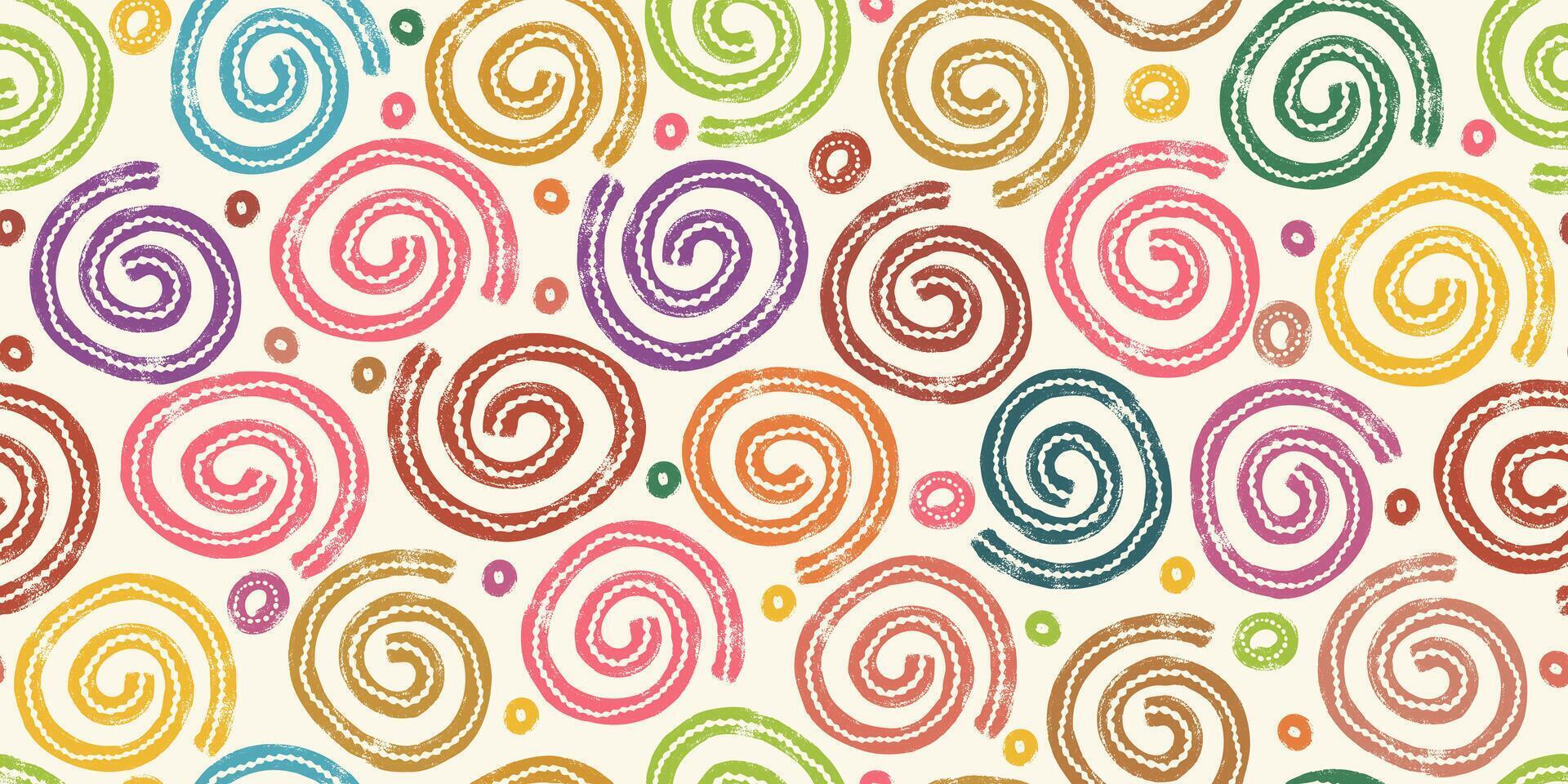 Abstract Seamless Pattern with Trendy and Retro Geometric Shapes. Background with naive playful decorations perfect for wrapping paper, fashion, print vector