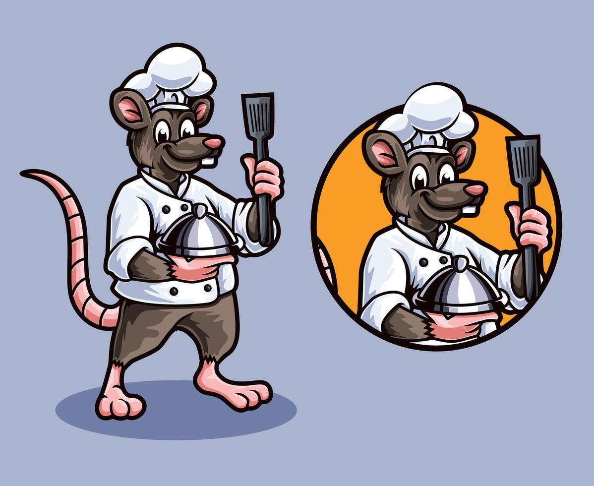 Mouse Chef Mascot Design vector