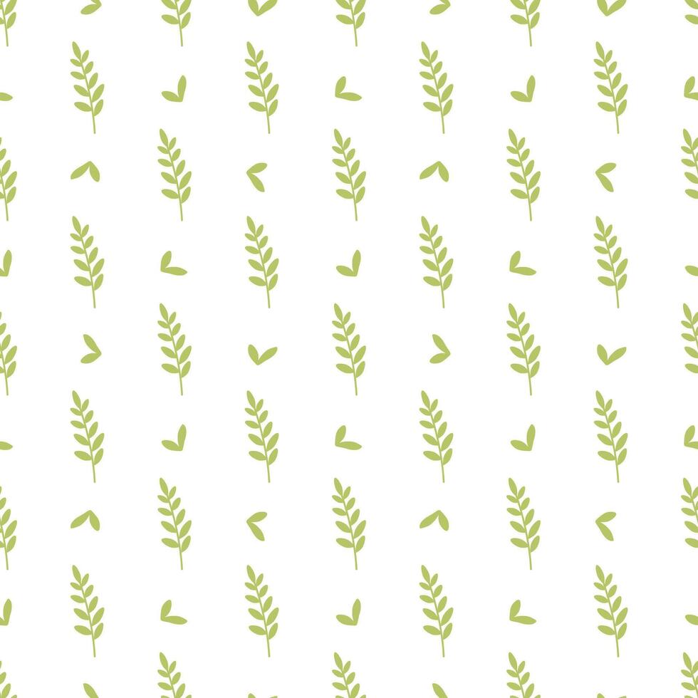 Seamless pattern with green leaves. Minimalistic background with leaves and greenery. For packaging of environmentally friendly goods, textiles and tableware. vector