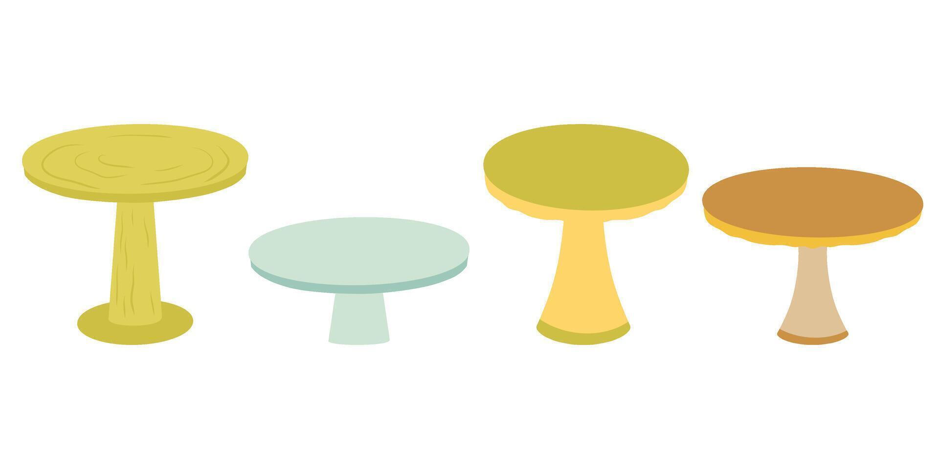 Cake stands set, hand drawn cake stands vector