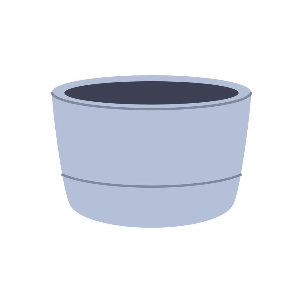Large gray pot for houseplants. Perfect for creating minimalist and modern plant designs. vector