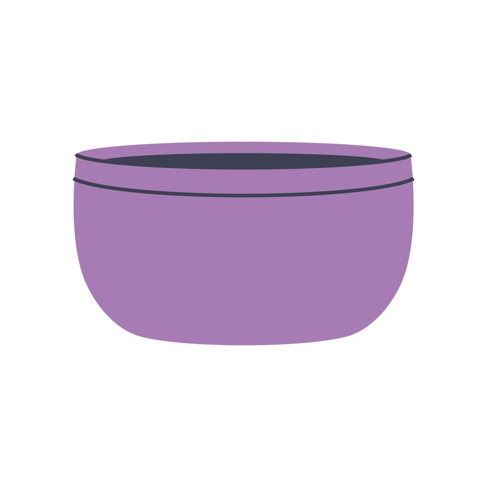 Wide purple pot for houseplants. Perfect for creating minimalist and modern plant designs. vector