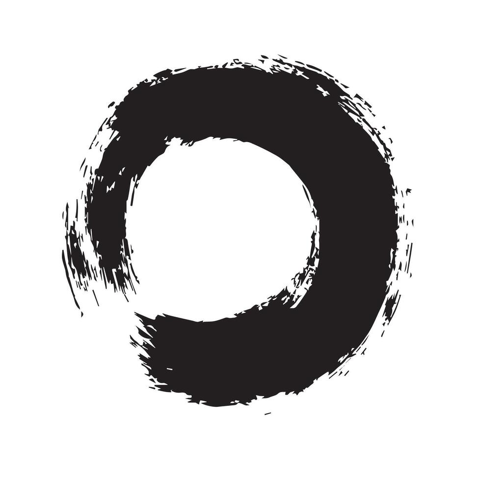 Handcrafted Enso Ink Circle vector