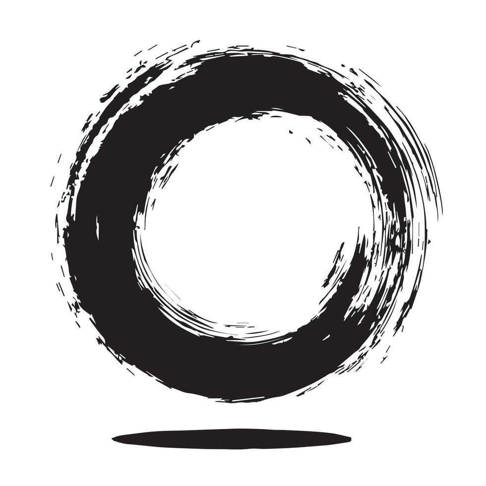 Whimsical Enso Circle Ink vector