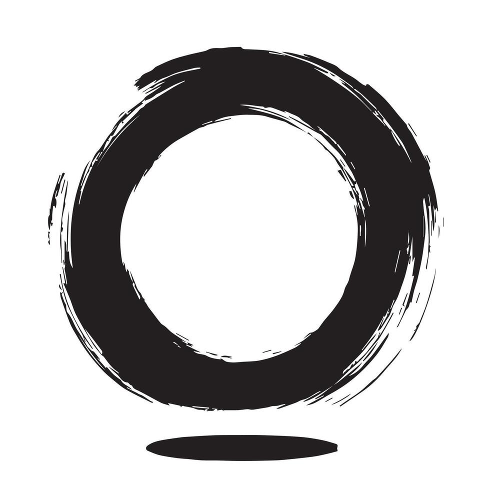 Rough Textured Enso Circle vector