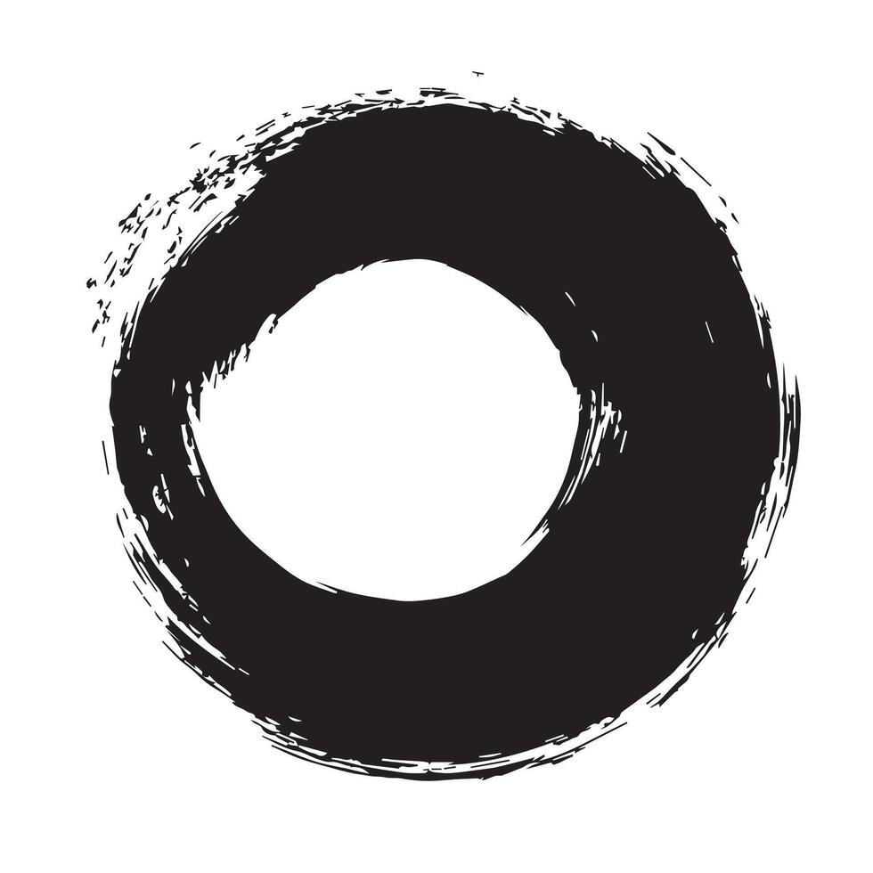 Freehand Enso Circle Brush Art vector