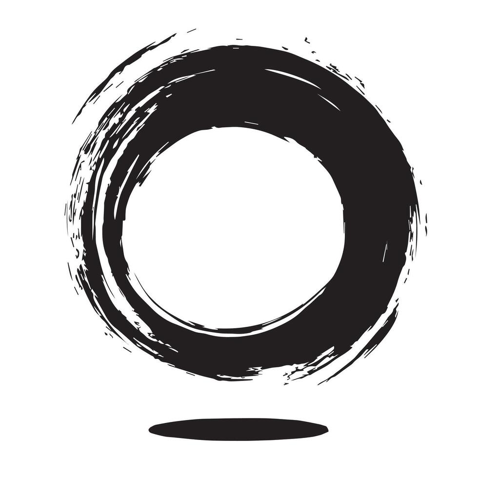 Hand-Drawn Enso Brush Stroke vector