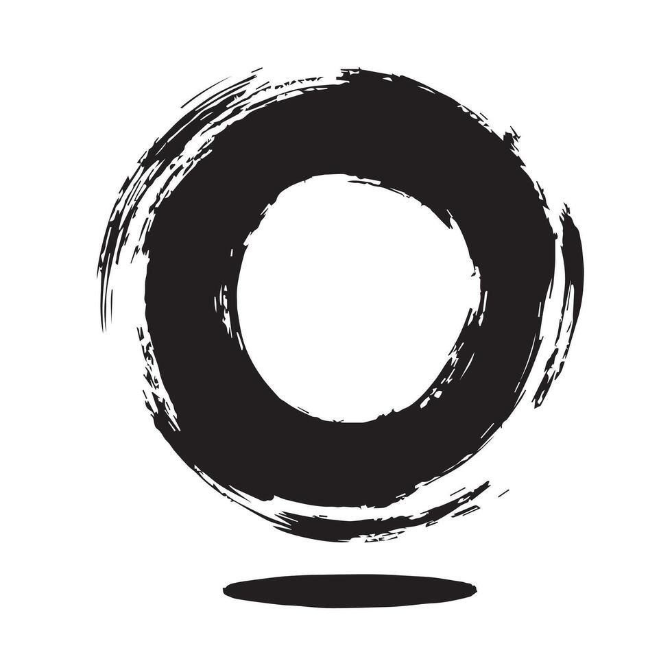 Organic Enso Circle Brush Art vector