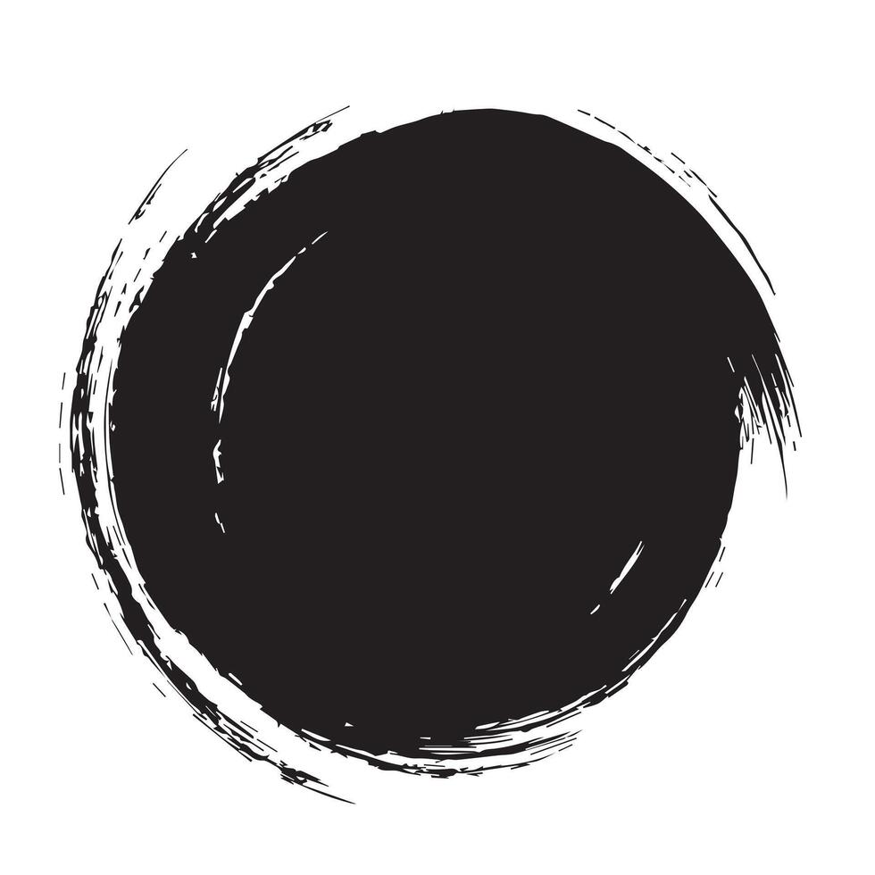 Grunge Enso Circle Brush Stroke vector