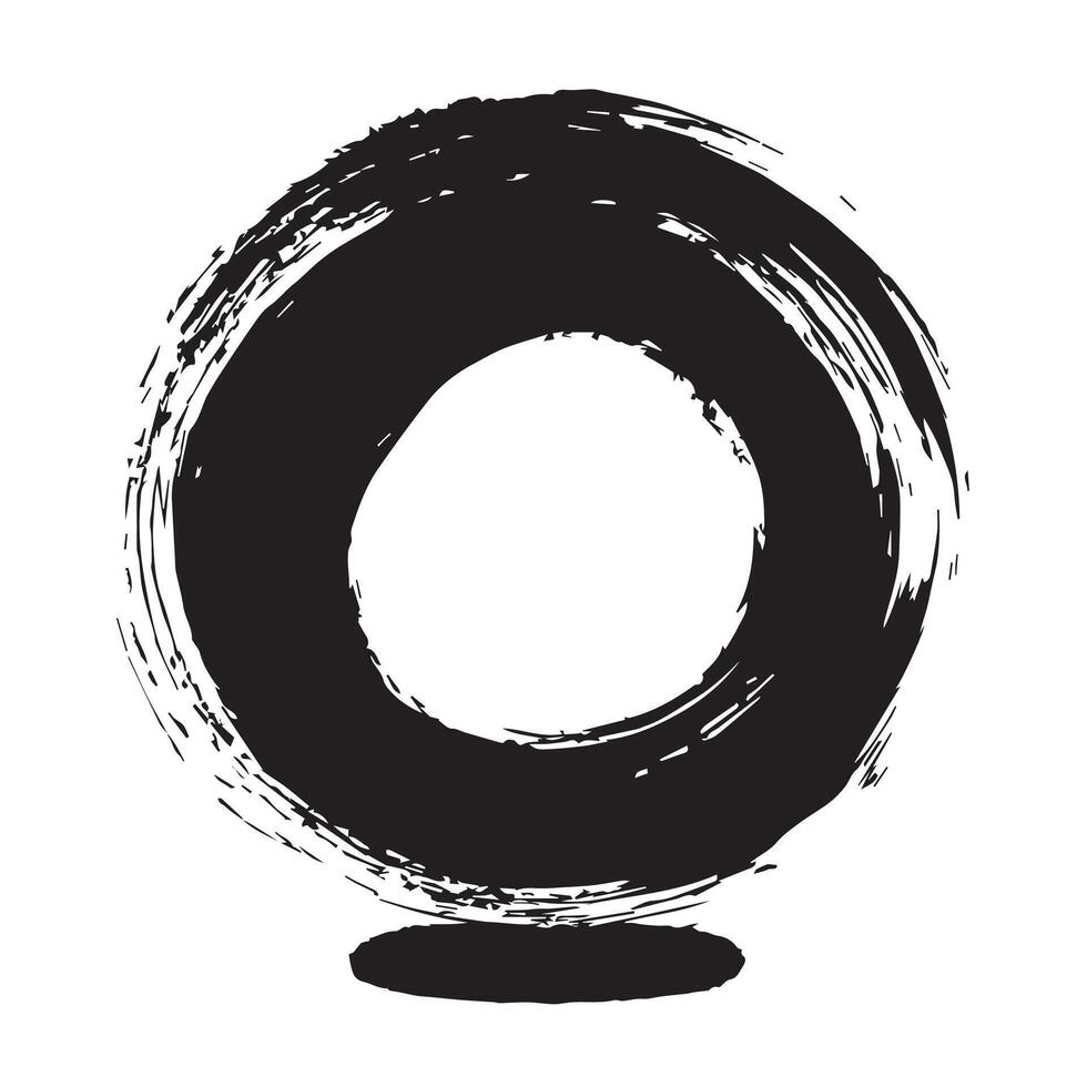 Grunge Style Enso Brush vector