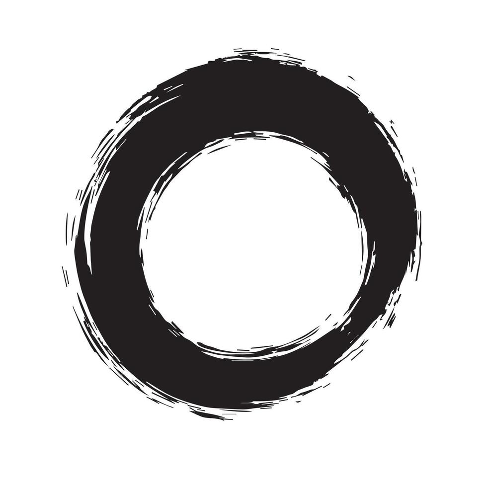 Free-Hand Zen Circle Stroke vector