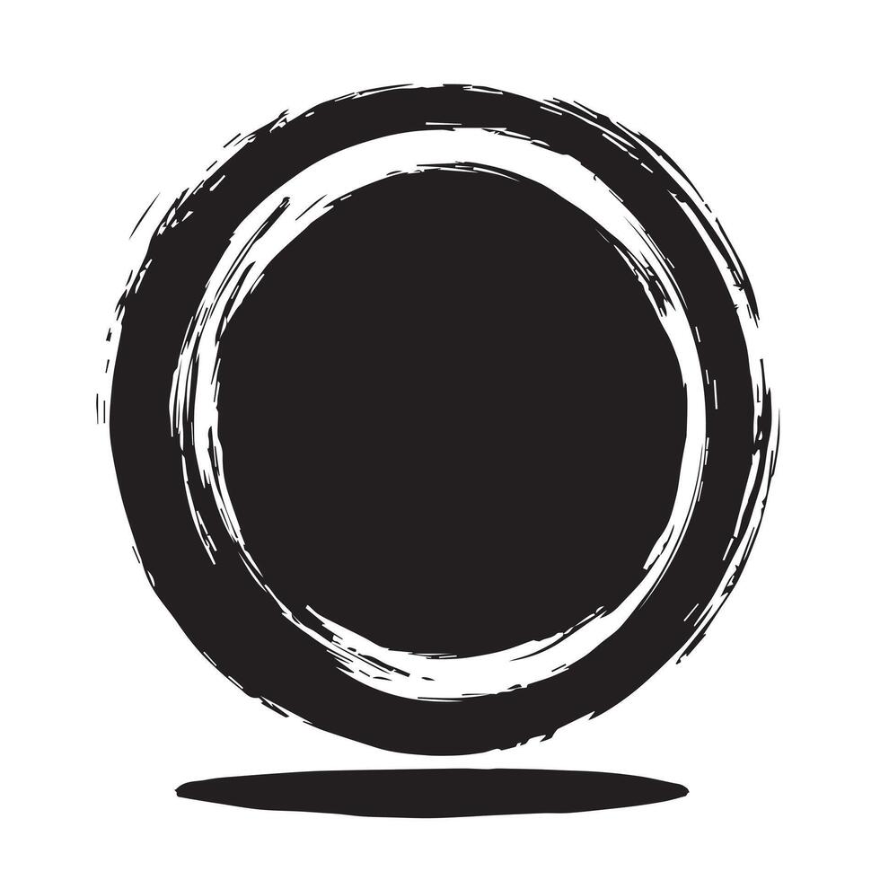 Monochrome Enso Circle Stroke vector