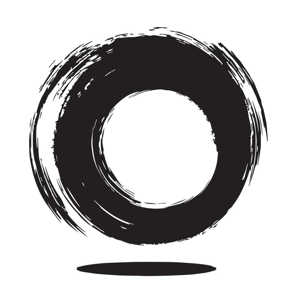 Soft Ink Enso Circle Art vector