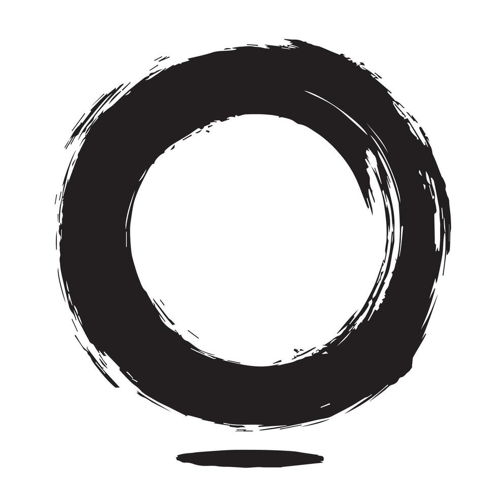 Distressed Enso Circle Brush vector