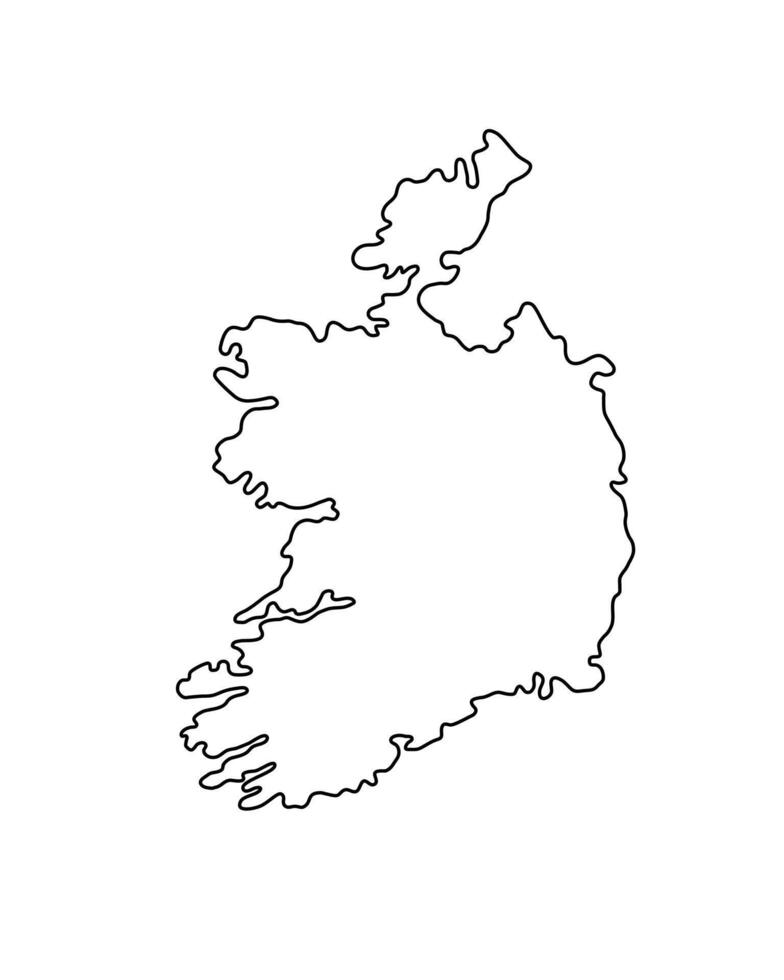 Ireland country map simple hand drawn outline illustration, Republic of Ireland blank template for design, educational purposes vector