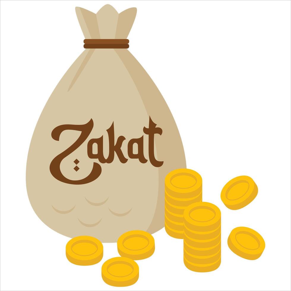 Zakat illustration with coin icon vector