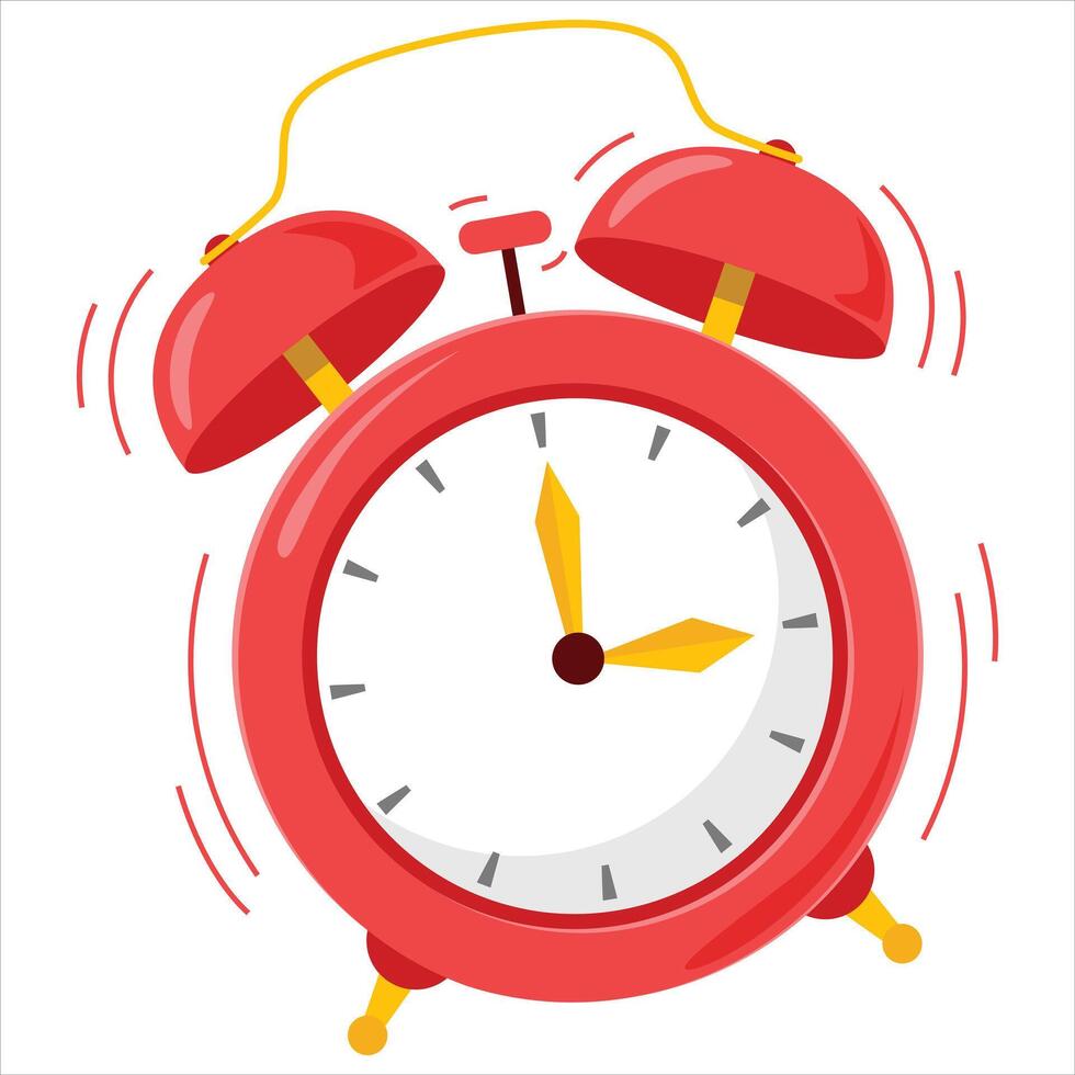 retro alarm clock illustration vector