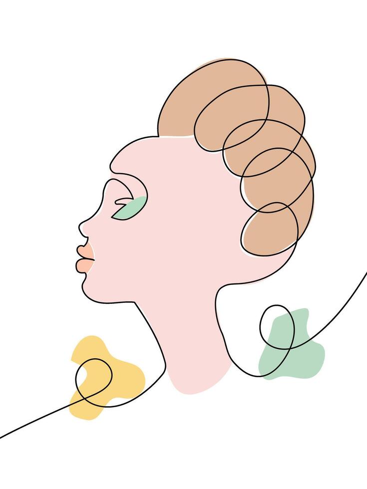 Minimalist One Line Woman Drawing, Modern Line Art vector