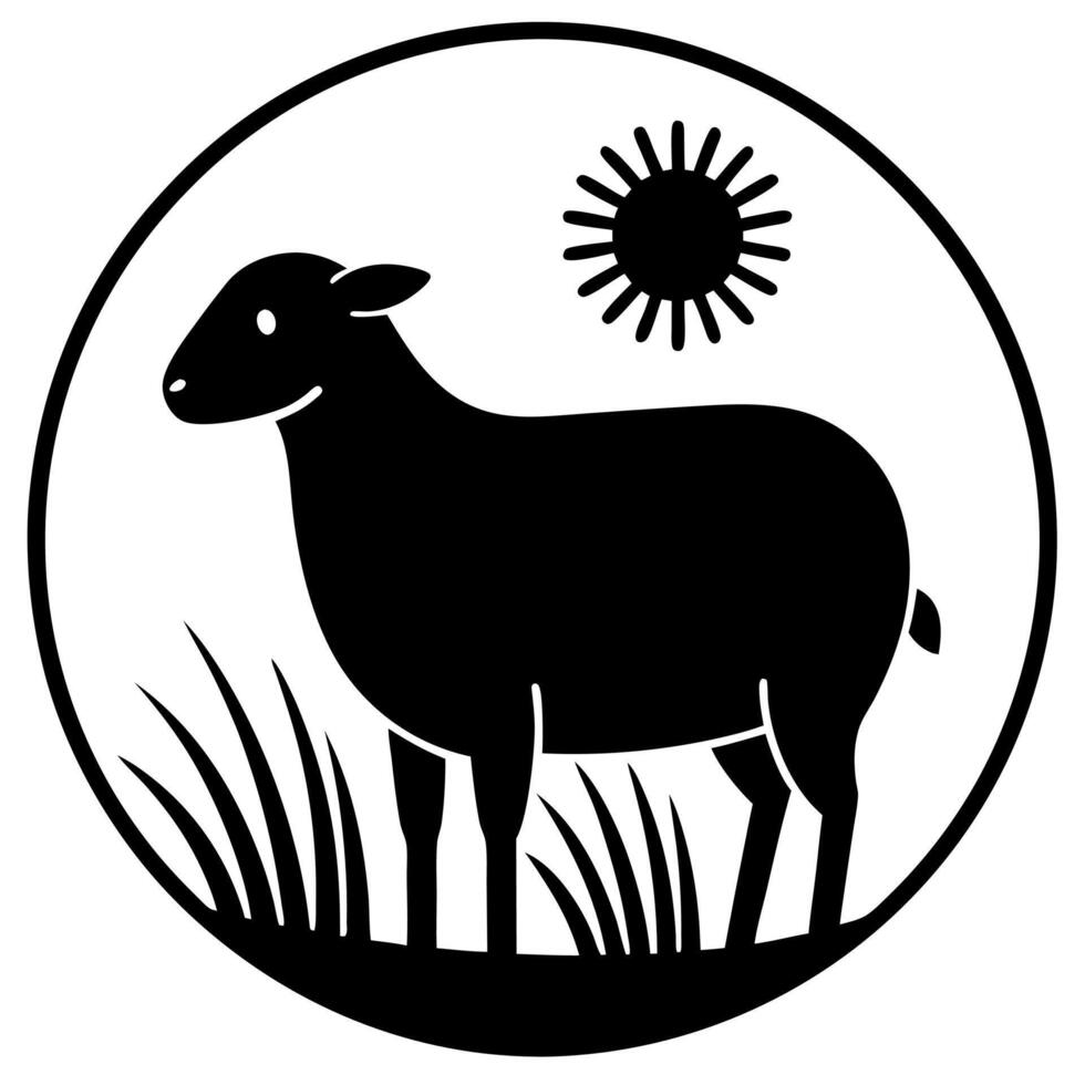 Minimalist Goat Logo Silhouette Professional Design vector