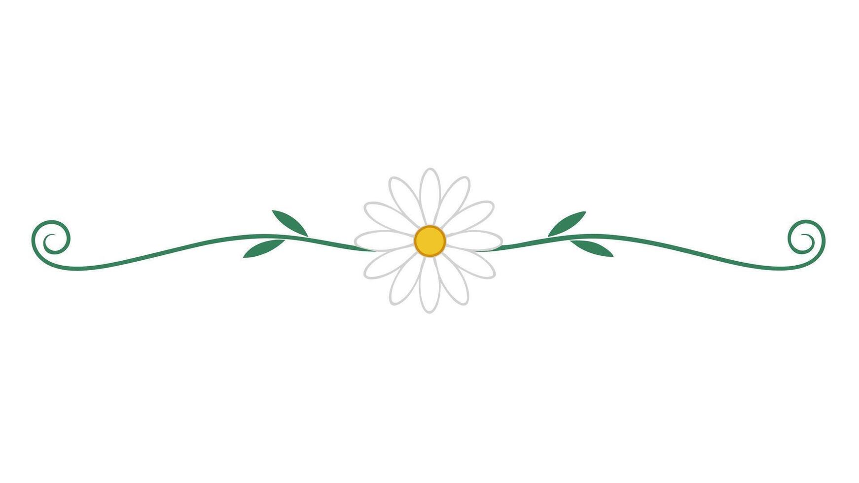 Beautiful Flower Ornament Underline Artistic Design vector