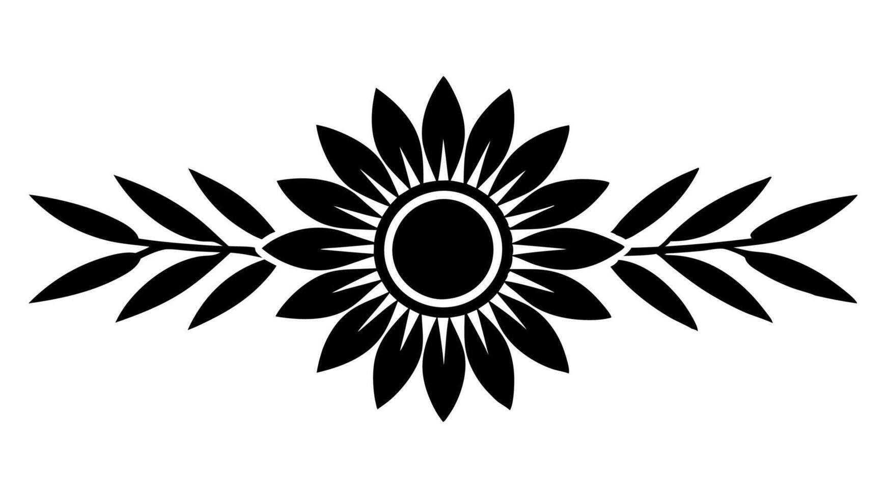 Beautiful Flower Ornament Silhouette Illustration with Intricate Floral Motifs for Design vector