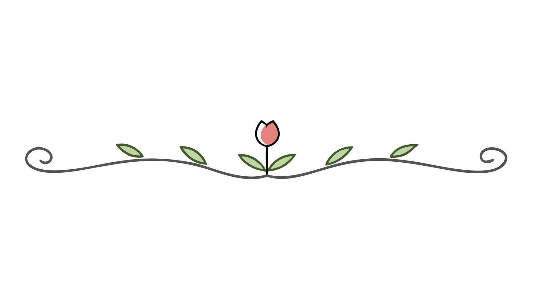 Stylish Underline Floral Ornament for Decorative Artwork vector