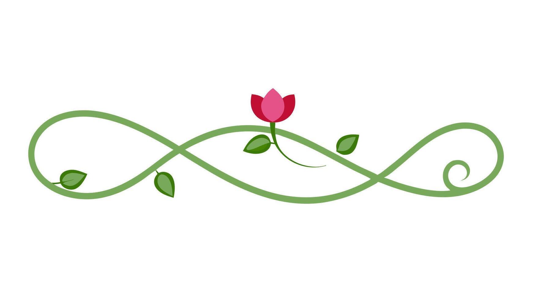 Beautiful Underline Flower Ornament for Decorative Designs vector
