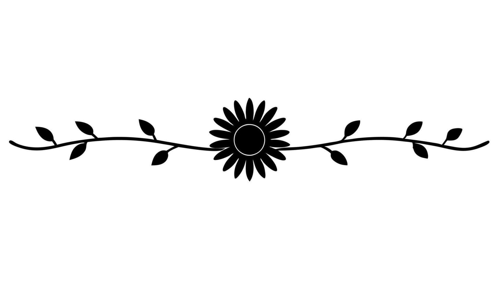 Beautiful Flower Ornament with Underline Artistic Design vector