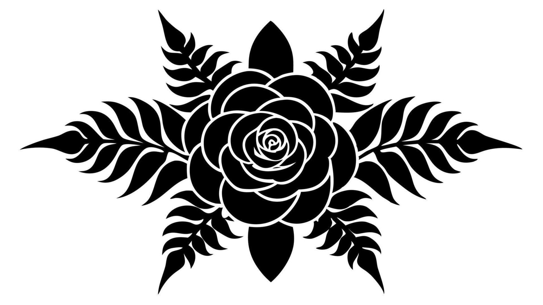 Elegant Flower Ornament Silhouette Design m vector