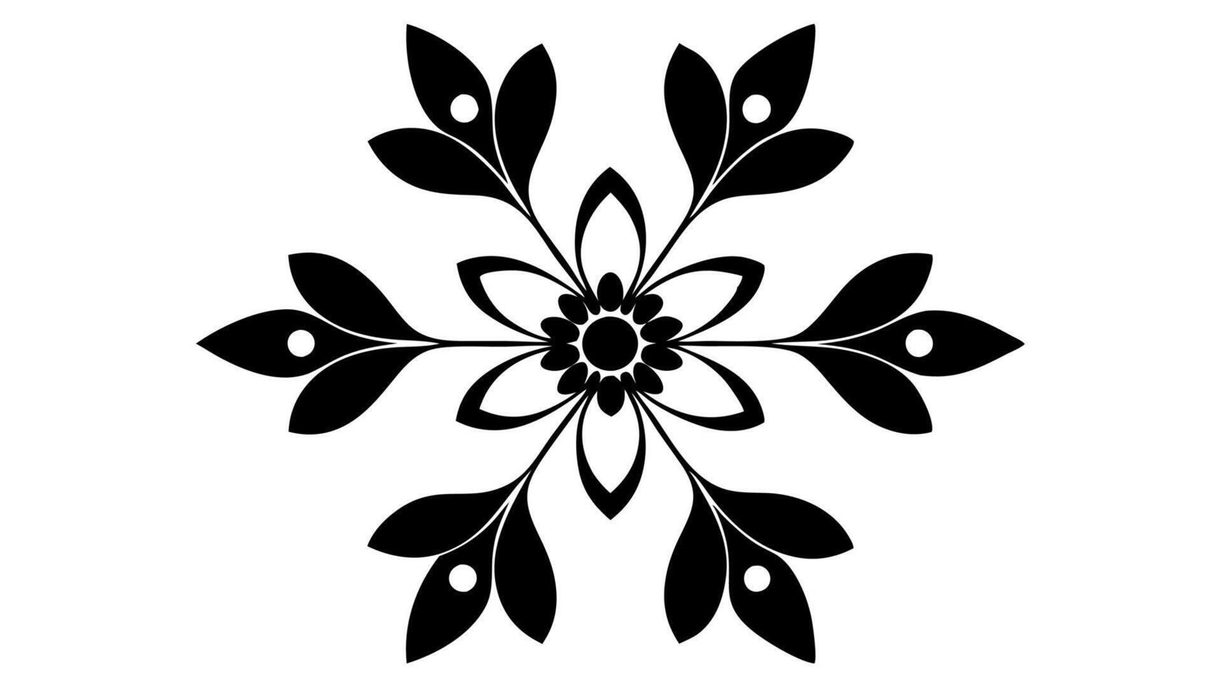 Floral Ornament Silhouette Featuring Elegant Flower Pattern vector