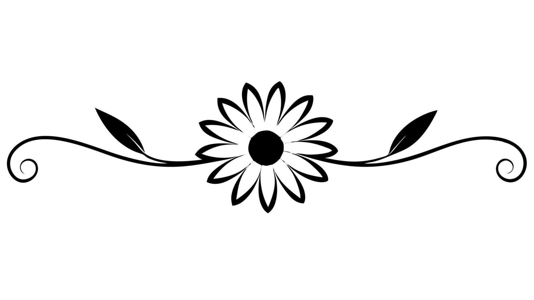 Ornament Silhouette Design Featuring Elegant Flower Pattern for Creative Art Lovers vector