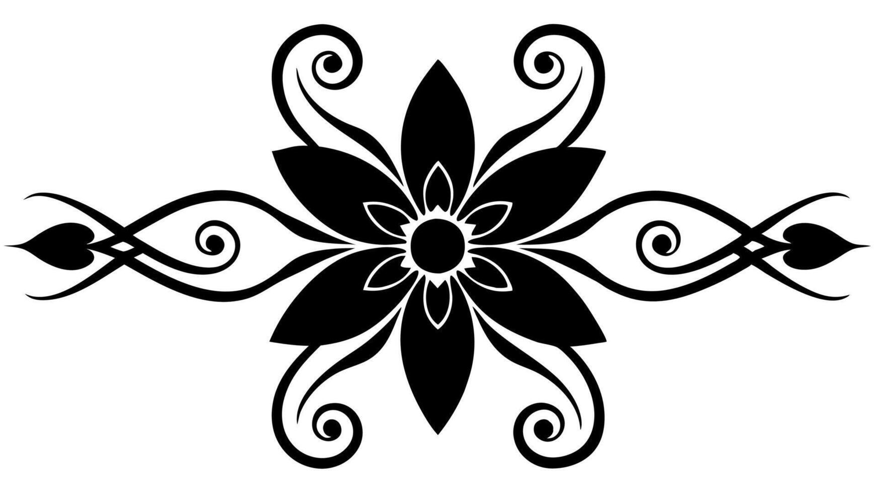 Floral Flower Ornament Silhouette Design Elegant Decorative Patterns vector