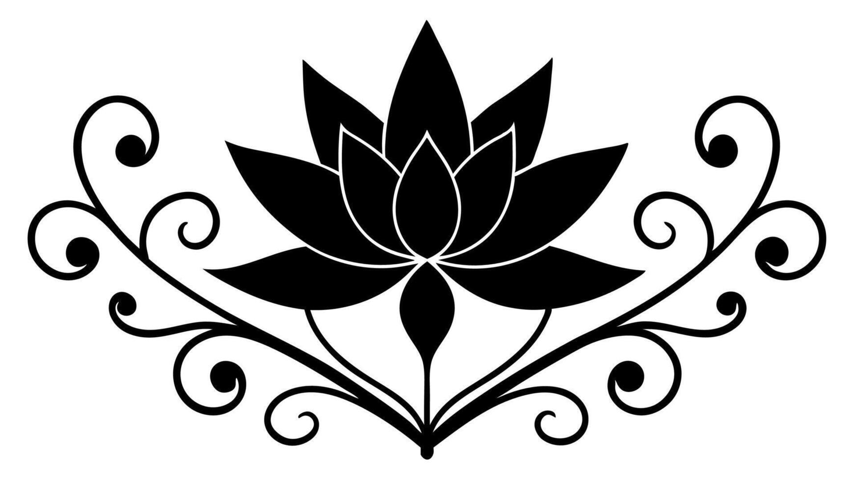 Floral Flower Ornament Silhouette Design Illustration Elegant Decorative Art vector