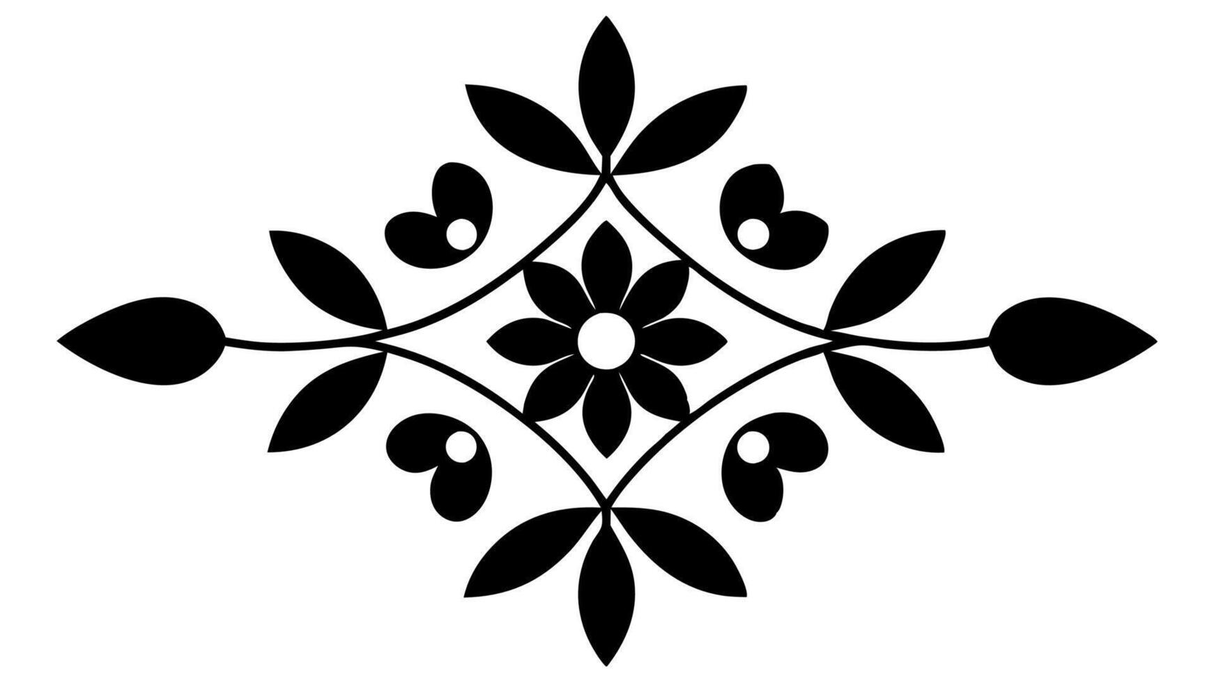 Floral Flower Ornament Silhouette Design Illustration for Artistic Use vector