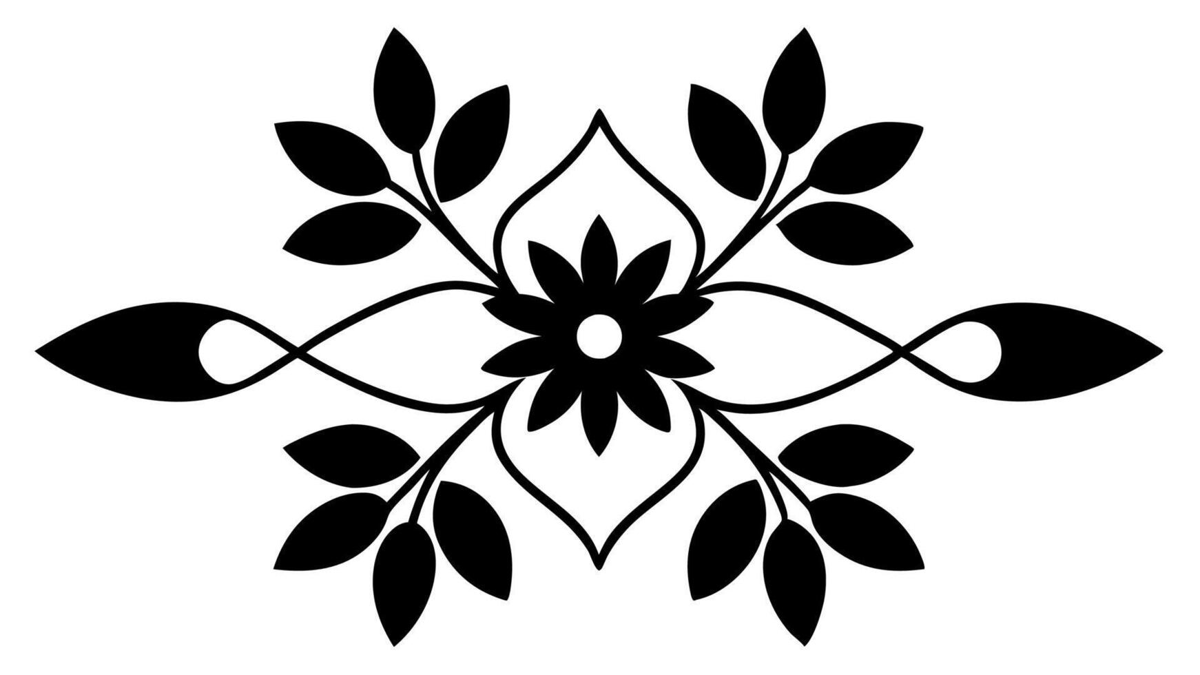 Ornament Silhouette Elegant Flower Pattern for Creative Art Lovers vector
