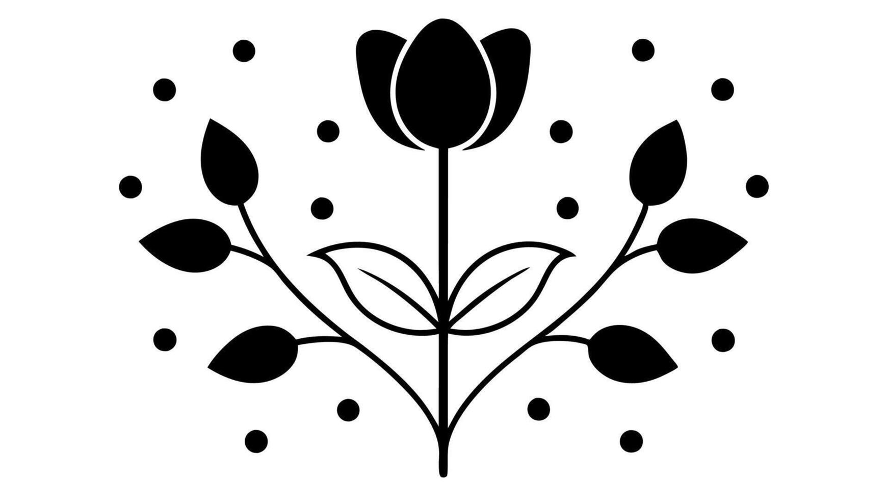 Floral Ornament Silhouette Design Featuring Elegant Flower Pattern vector