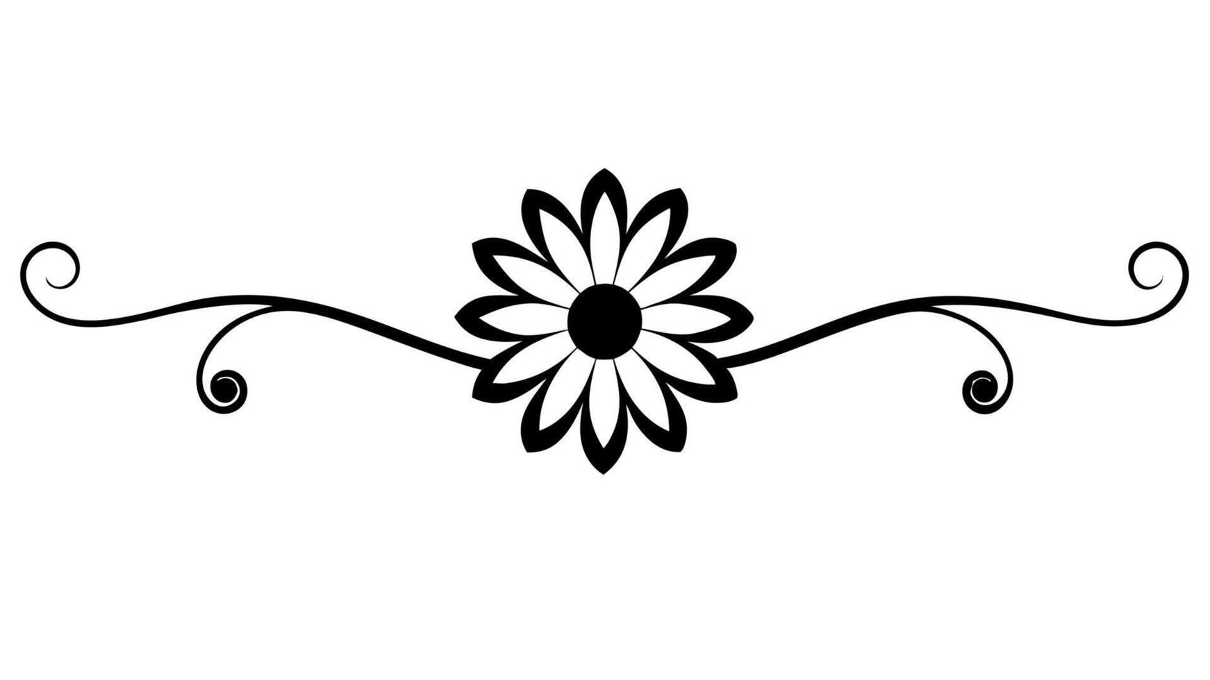 Elegant Floral Flower Ornament Silhouette for Home Decor and Invitations vector