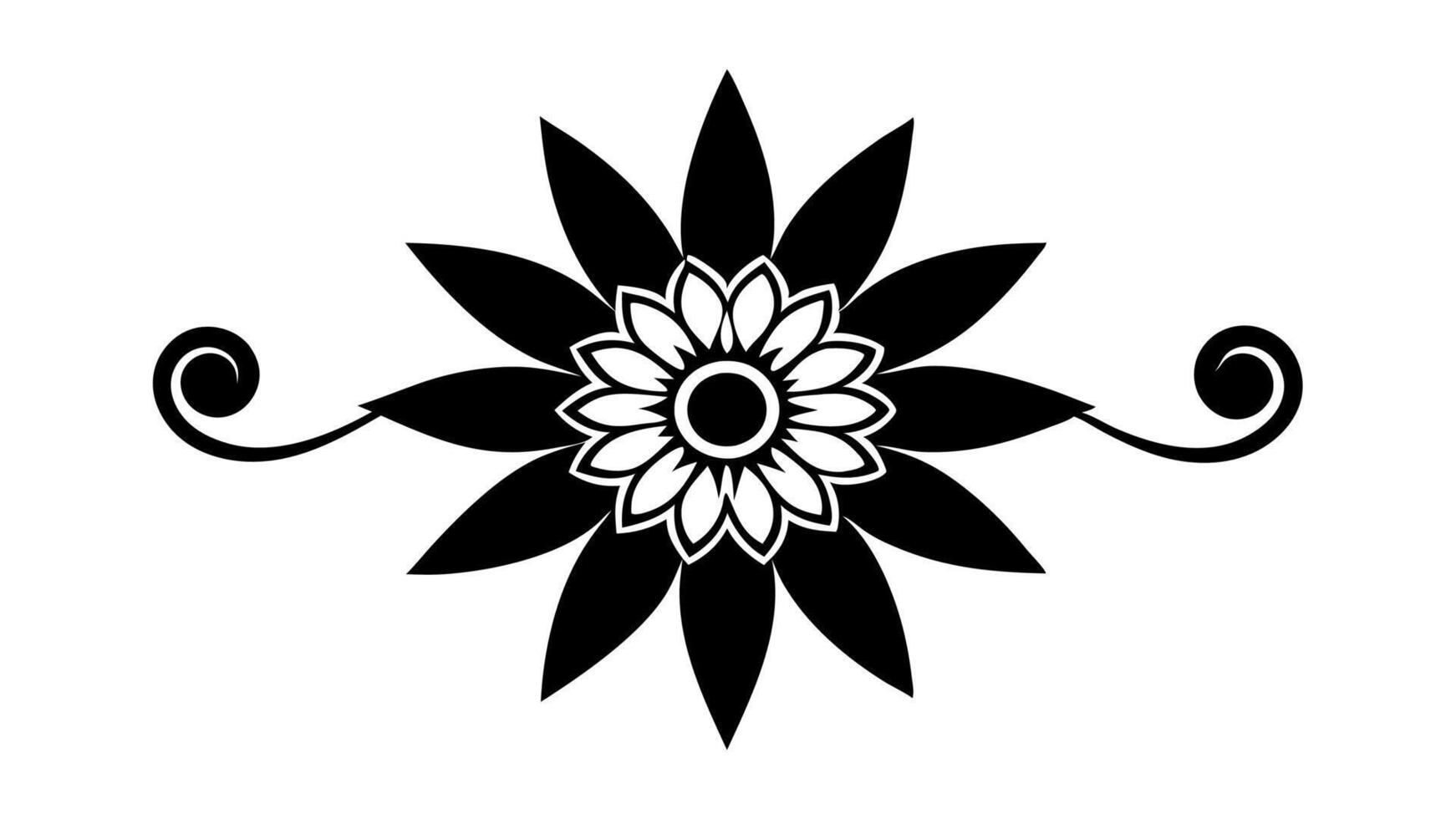 Artistic Floral Flower Silhouette Design Ideal Decorative Art vector