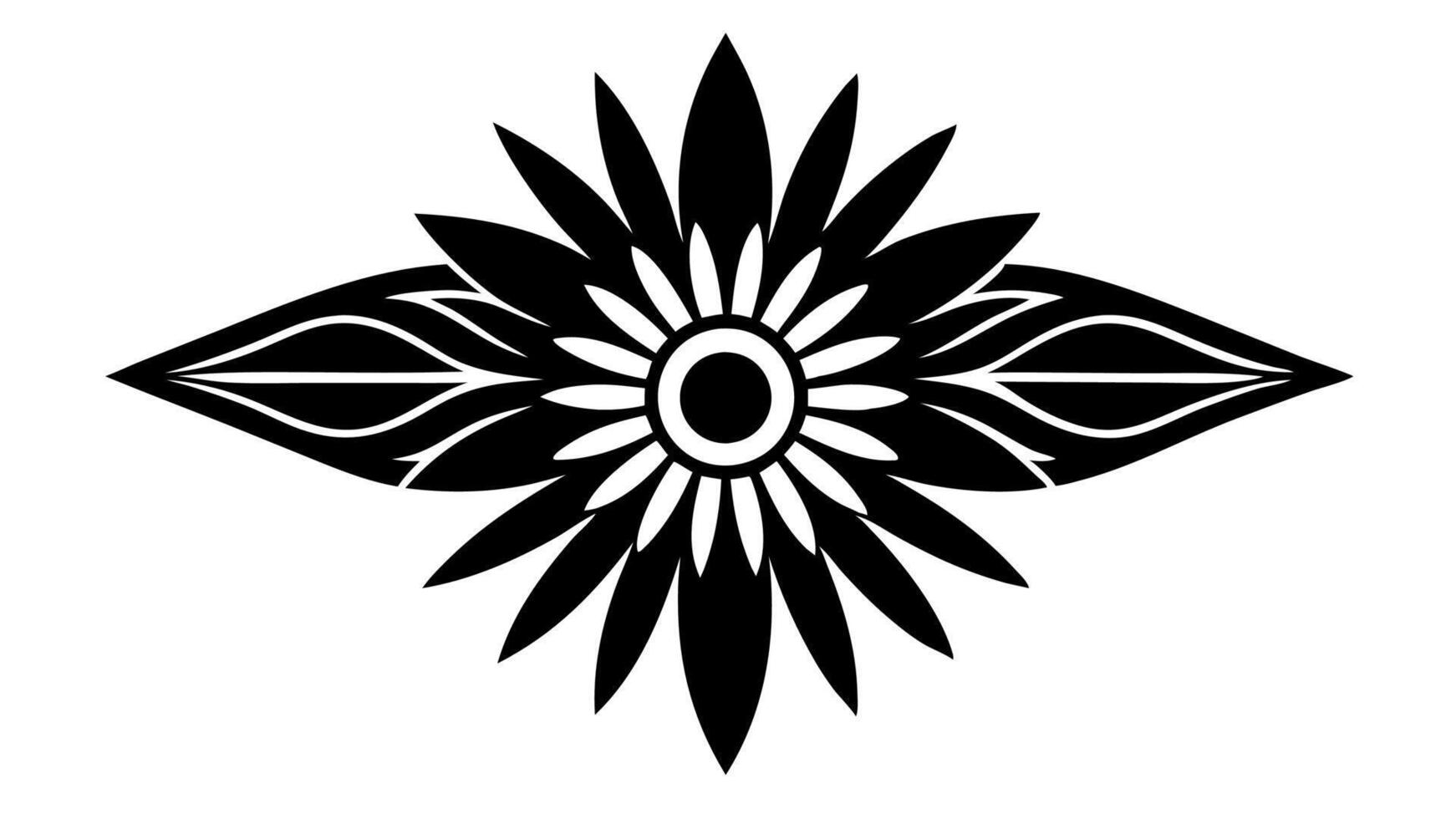 Beautiful Flower Ornament Silhouette Design vector